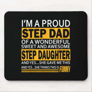 Mousepad Presente do Dia dos Pais Orgulhoso Pai Adotivo Par
