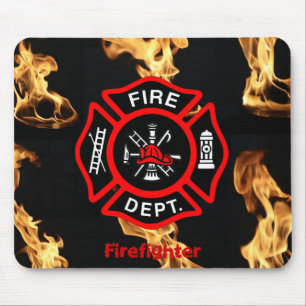 Mousepad Presente do escritório para o fogo da cruz maltes