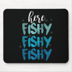 Mousepad Presente do Lago de Verão Pesca Divertida Aqui Pei