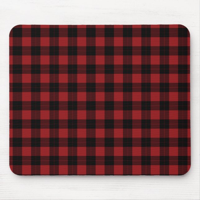 Mousepad Presente do mouse preto Red Buffalo Check Mouse Xa (Frente)