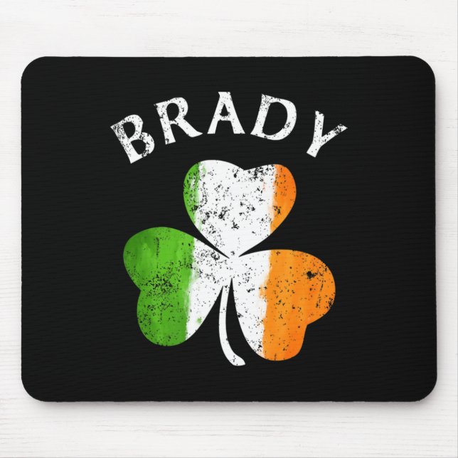 Mousepad Presente do Nome Brady - Orgulhoso Irlandês Sortud (Frente)