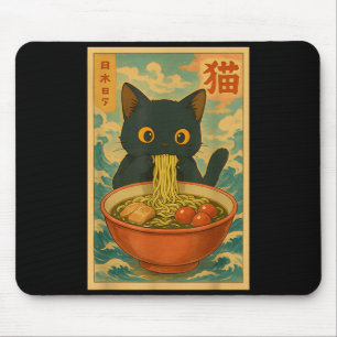 Mousepad Presente engraçado de anime de gato Kawaii comendo