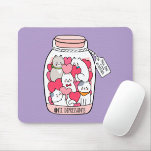 Mousepad Presente engraçado de antidepressivo de gato para