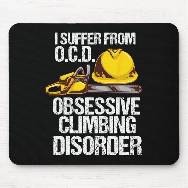 Mousepad Presente engraçado de arborista escalador de árvor (Frente)