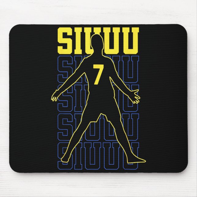 Mousepad Presente engraçado de futebol Siuuuu para fãs de f (Frente)
