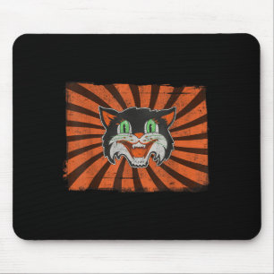 Mousepad Presente Engraçado de Gato Preto de Halloween Vint