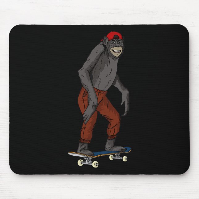 Mousepad Presente Engraçado de Macaco de Skate para Skate e (Frente)