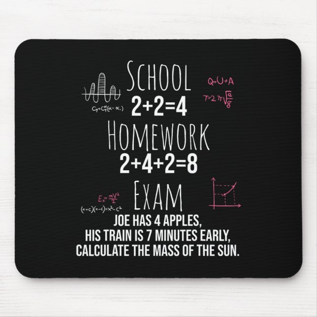Mousepad Presente engraçado de matemática para meninas adol (Frente)