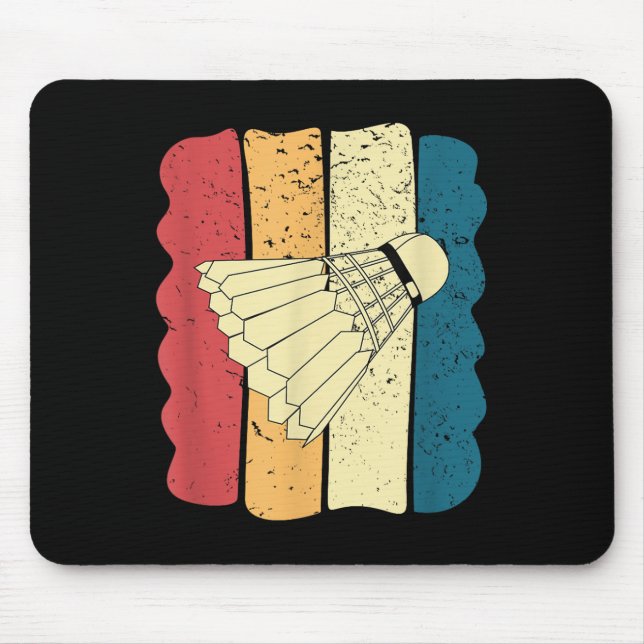 Mousepad Presente engraçado vintage de badminton masculino  (Frente)