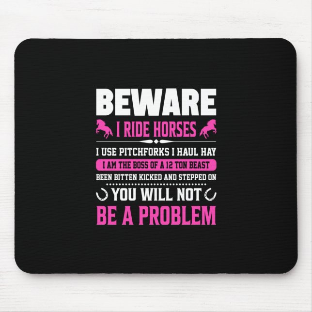 Mousepad Presente Equestre | Cavalos de Corridas de Cuidado (Frente)