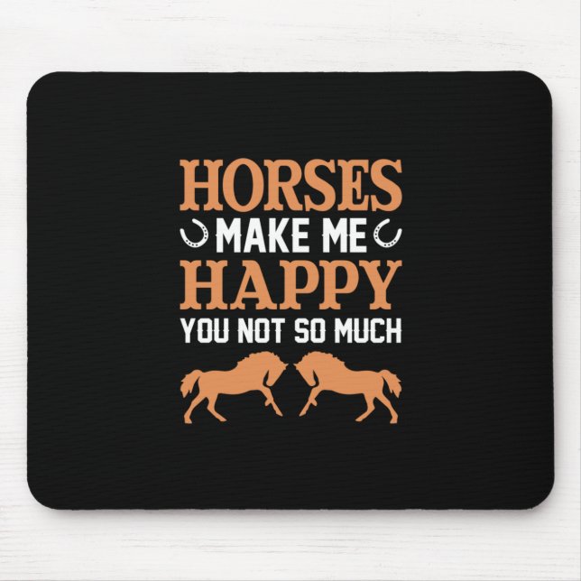 Mousepad Presente Equestre | Cavalos fazem-me feliz (Frente)