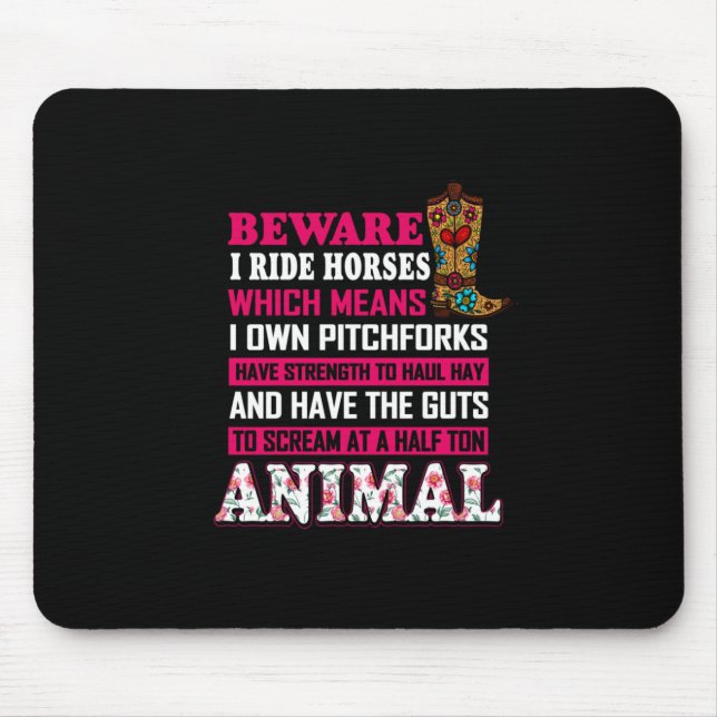Mousepad Presente Equestre | Cuidado Com Cavalos De Corrida (Frente)