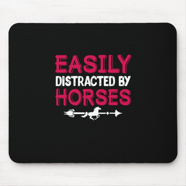 Mousepad Presente Equestre | Facilmente Distraído Por Caval (Frente)