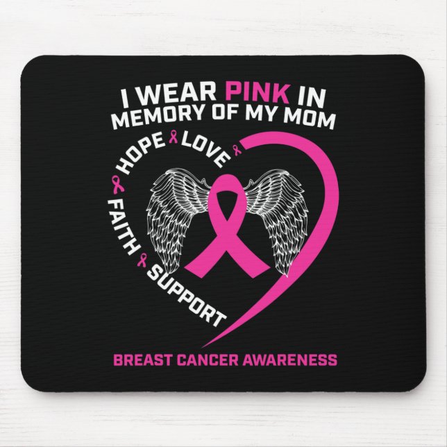 Mousepad Presente Eu Visto Rosa Em Memória Do Cancer Da Min (Frente)