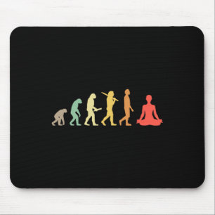 Mousepad Presente Evolução de Yoga Retro Para Yogis e Amant
