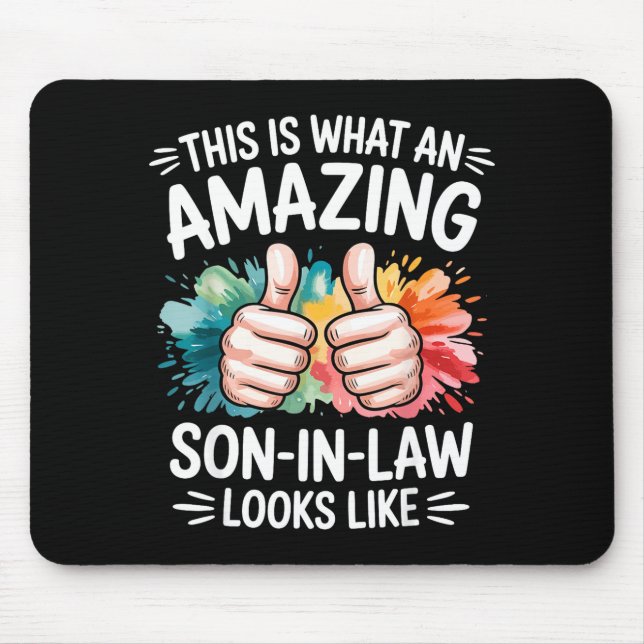 Mousepad Presente incrível genro pai engraçado marido (Frente)