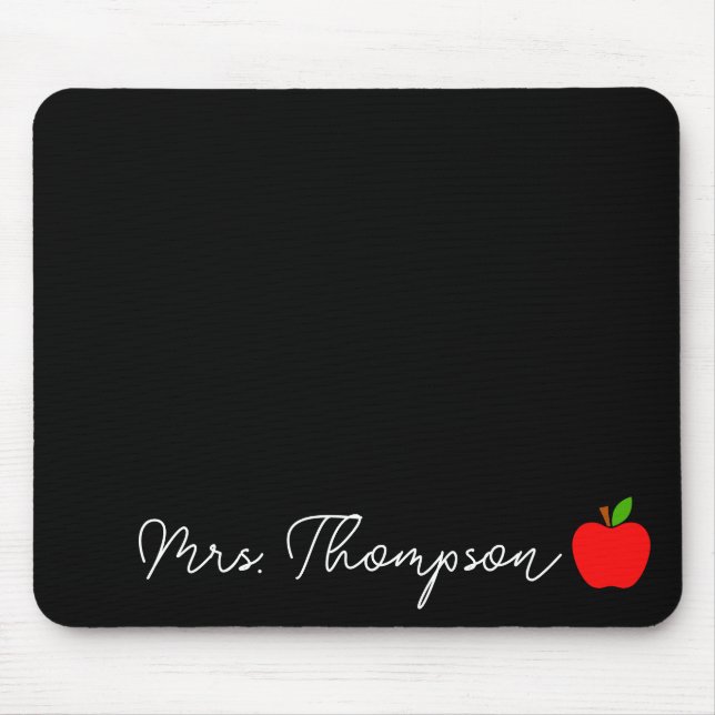 Mousepad Presente Mínimo Preto de Nome Personalizado Profes (Frente)