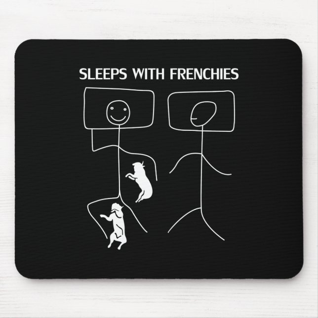 Mousepad Presente no cão | Dorme Com Francês (Frente)