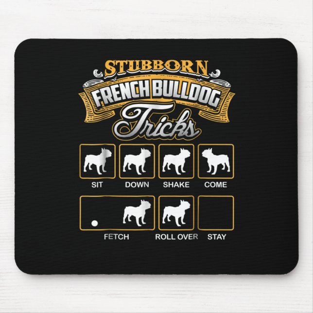 Mousepad Presente no cão | Truques de Bulldog Franceses Tei (Frente)