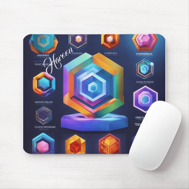 Mousepad Presente para Haroon Modern 3D Photo Grid (Com mouse)