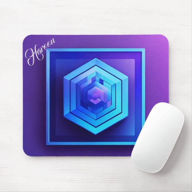 Mousepad Presente para Haroon Modern 3D Photo Grid (Com mouse)