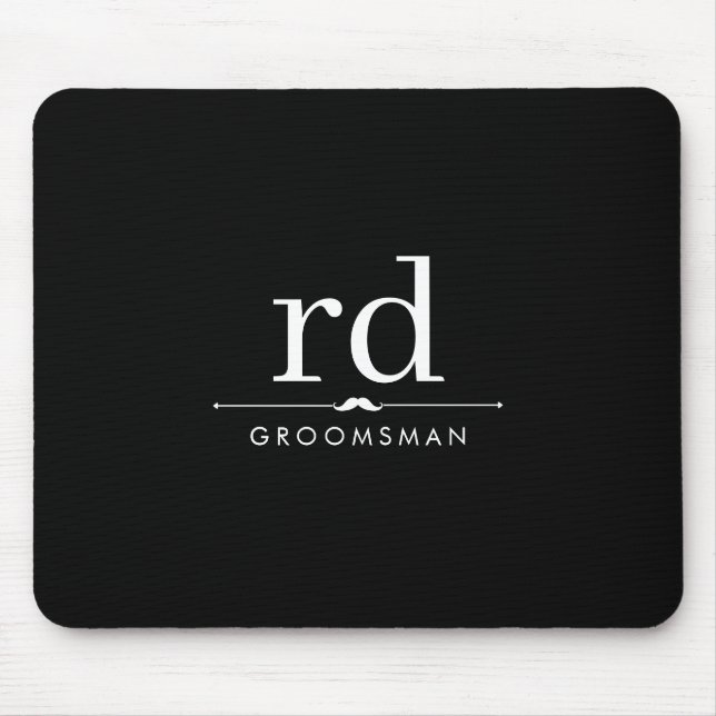Mousepad Presente para Padrinhos de casamento brancos e pre (Frente)