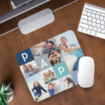 Mousepad Presente para papai | Várias Fotografias do Papa M<br><div class="desc">Mande um belo mouse personalizado para o seu pai que ele vai cuidar para sempre. Pasta especial personalizada de mouse de colagem de fotos para exibir 9 fotos e memórias da sua família especial. Nosso design apresenta um moderno design de grade de 9 fotos com letras "papa" exibidas no design...</div>