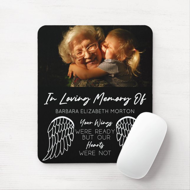 Mousepad Presente Personalizado de Foto do Angel Wings Blac (Com mouse)