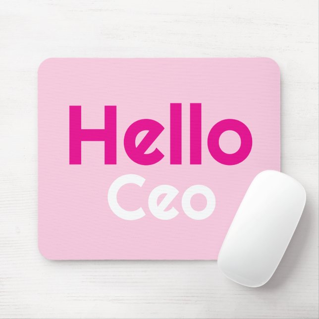 Mousepad Presente Personalizado Moderno Elegante Rosa Olá C (Com mouse)