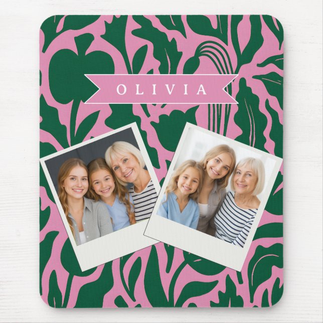Mousepad Presente Personalizado Nome Floral Botânico Rosa O (Frente)