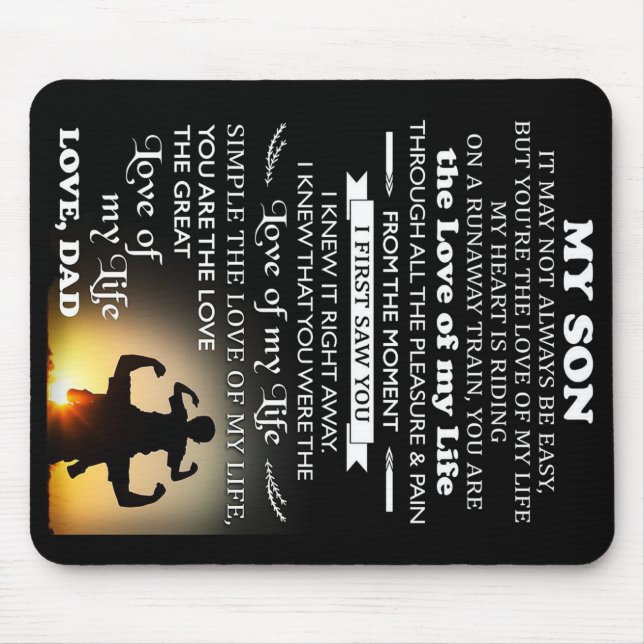 Mousepad Presente Personalizado Para Filho | Melhor present (Frente)