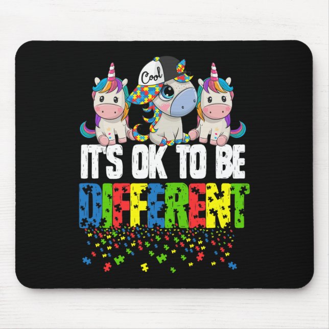 Mousepad Presente Unicórnio do Dia da Conscientização do Au (Frente)