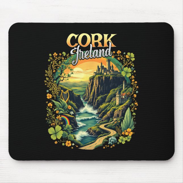 Mousepad Presente Viagem Férias Irlanda Cork Irlandês  (Frente)