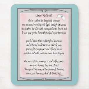 Mousepad Presentes aposentados do poema da enfermeira pelo