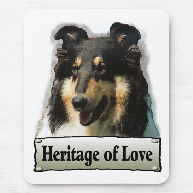 Mousepad Presentes ásperos do Collie da tri cor (Frente)