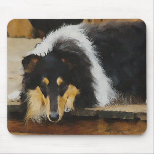 Mousepad Presentes ásperos do Collie da Tri Cor