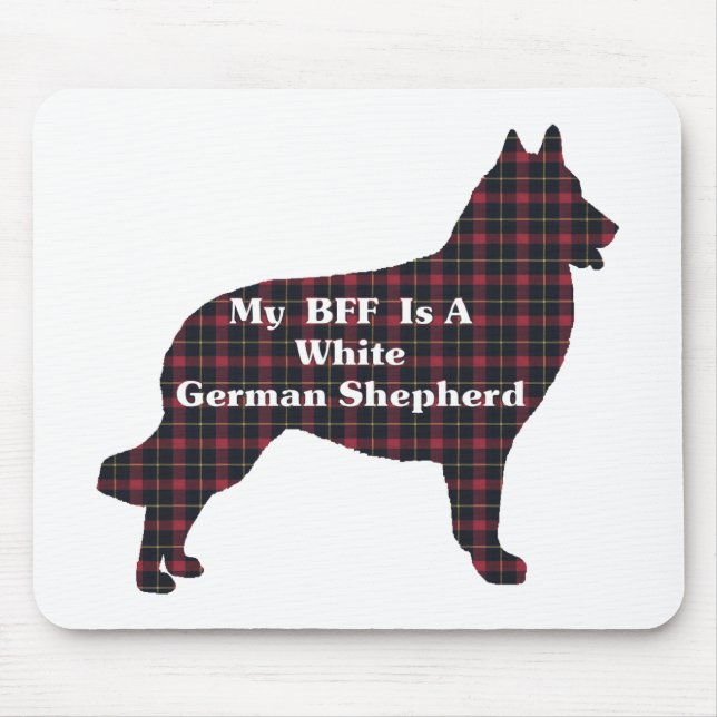 Mousepad Presentes BFF de GERMAN SHEPHERD BRANCO (Frente)