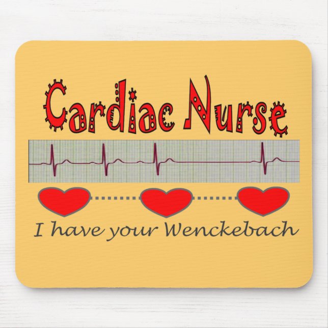 Mousepad Presentes cardíacos da enfermeira (Frente)