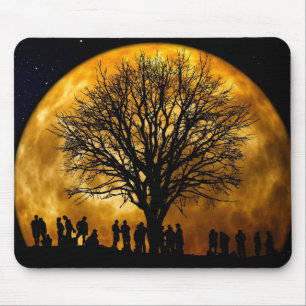 Mousepad Presentes completos legal da silhueta da árvore d