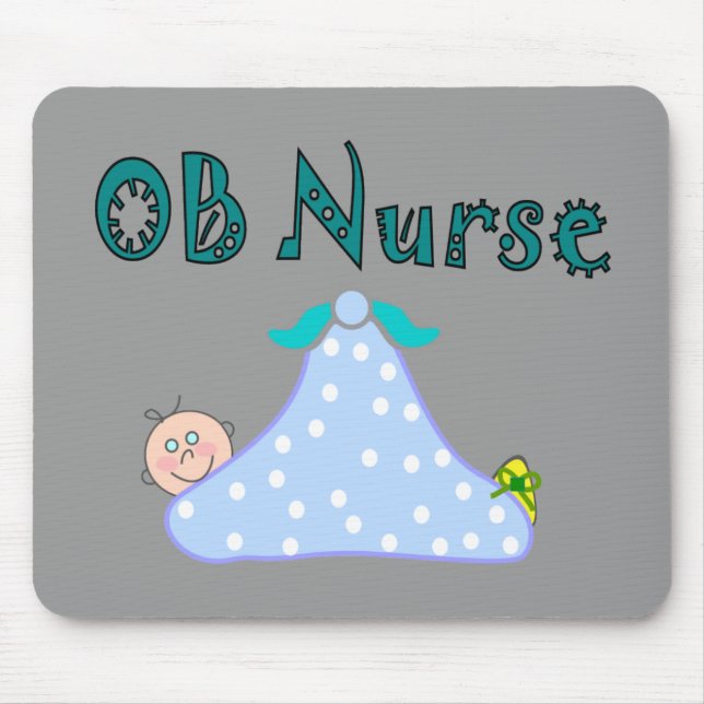 Mousepad Presentes da enfermeira de OB, bebê na (Frente)