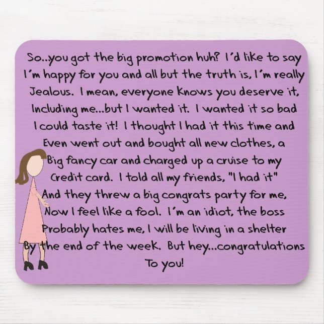 Mousepad Presentes da promoção do trabalho dos parabéns (Frente)