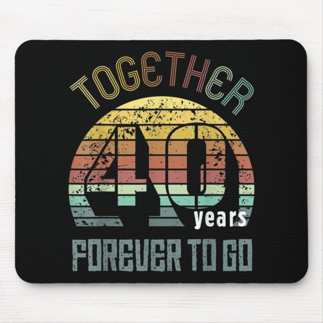 Mousepad Presentes De Aniversário De Casamento De 40 Anos P (Frente)