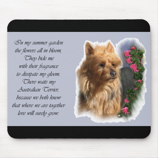 Mousepad Presentes de Arte com Terrier Australiano (Frente)