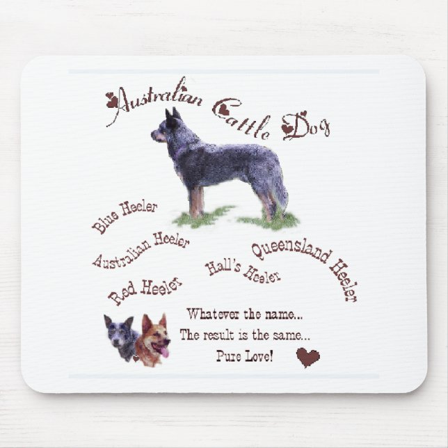 Mousepad Presentes de Arte de Cães Australianos (Frente)