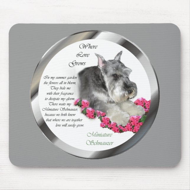 Mousepad Presentes de Arte de Schnauzer Miniatura (Frente)