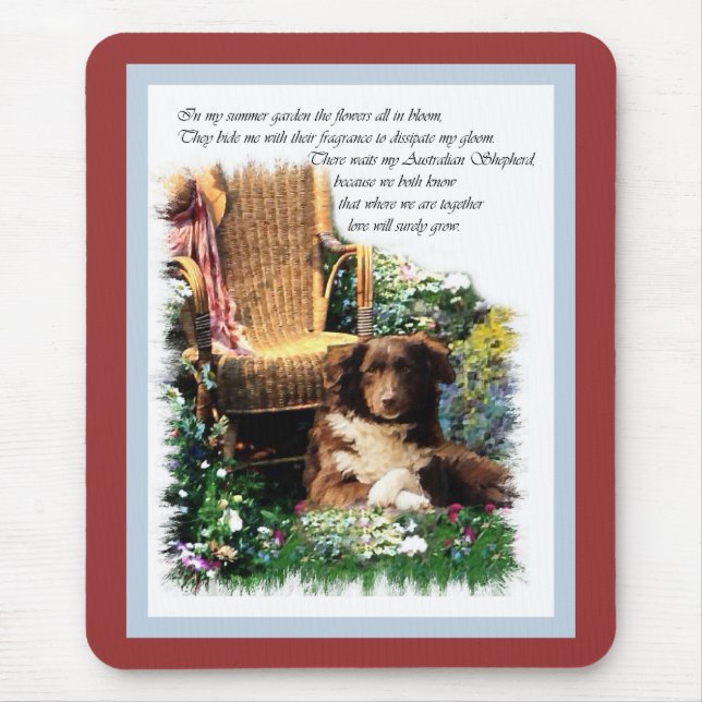 Mousepad Presentes de Arte em Pastor Australianos (Frente)