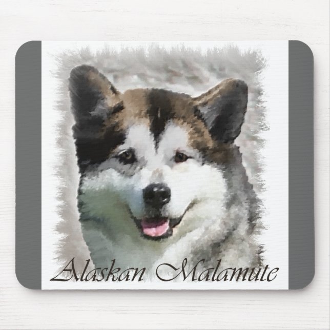 Mousepad Presentes de Arte Malamute no Alasca (Frente)