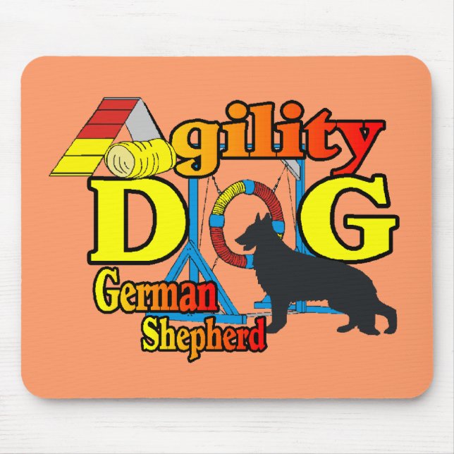 Mousepad Presentes de Camisas de Agilidade do german shephe (Frente)