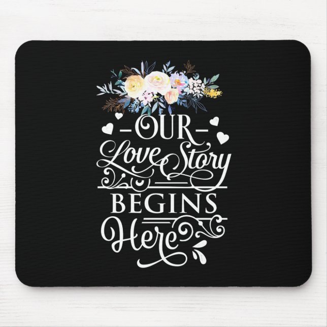 Mousepad Presentes de Casamento | Nossa História De Amor Co (Frente)