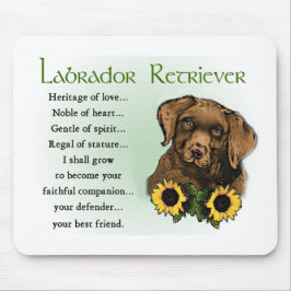 Mousepad Presentes de chocolate Labrador rebitador